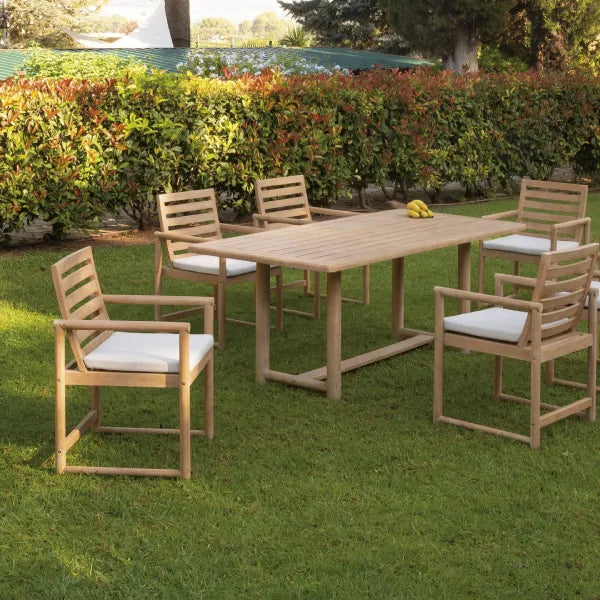 Conjunto de Mesa y Sillones de Madera de Eucalipto GREEN