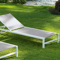 Calpe model white aluminum sun lounger with straight lines